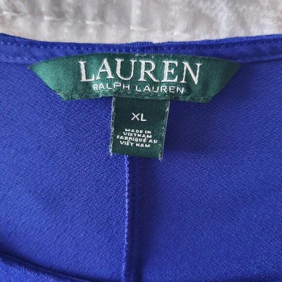 Lauren Ralph Lauren Cobalt Blue Keyhole Tunic Top XL - Picture 6 of 7